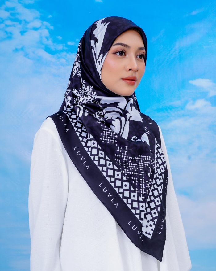 Tudung Bawal Satin Enchanted - Sunless Gloom