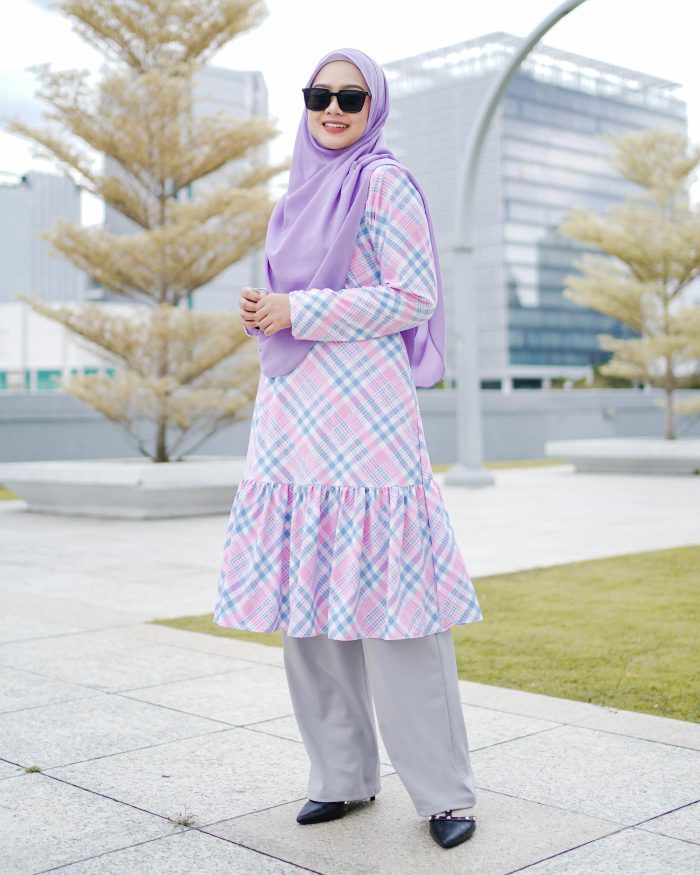 Tunic Ruffle Lendra Printed 2.0 - Gingham Pink - Image 4