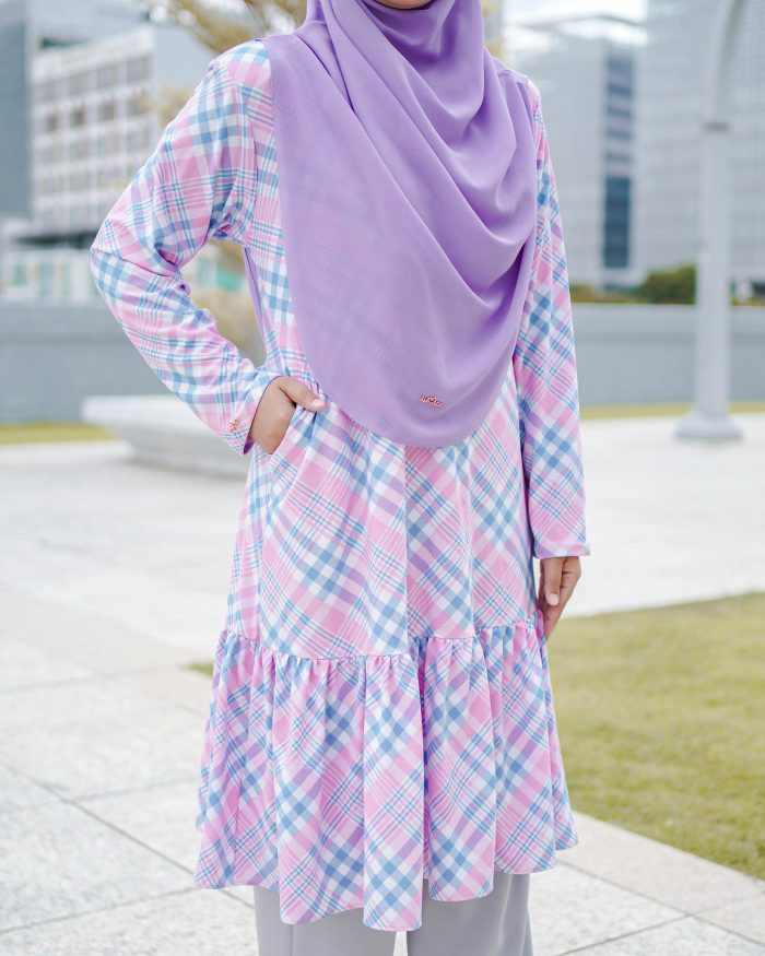 Tunic Ruffle Lendra Printed 2.0 - Gingham Pink - Image 3