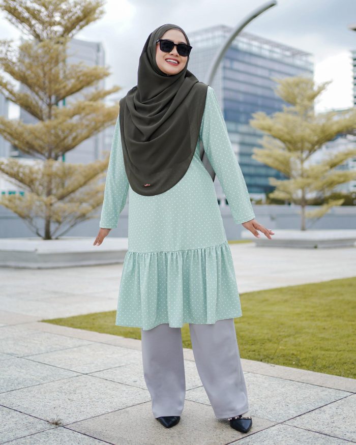 Tunic Ruffle Lendra Printed 2.0 - Polka Minty