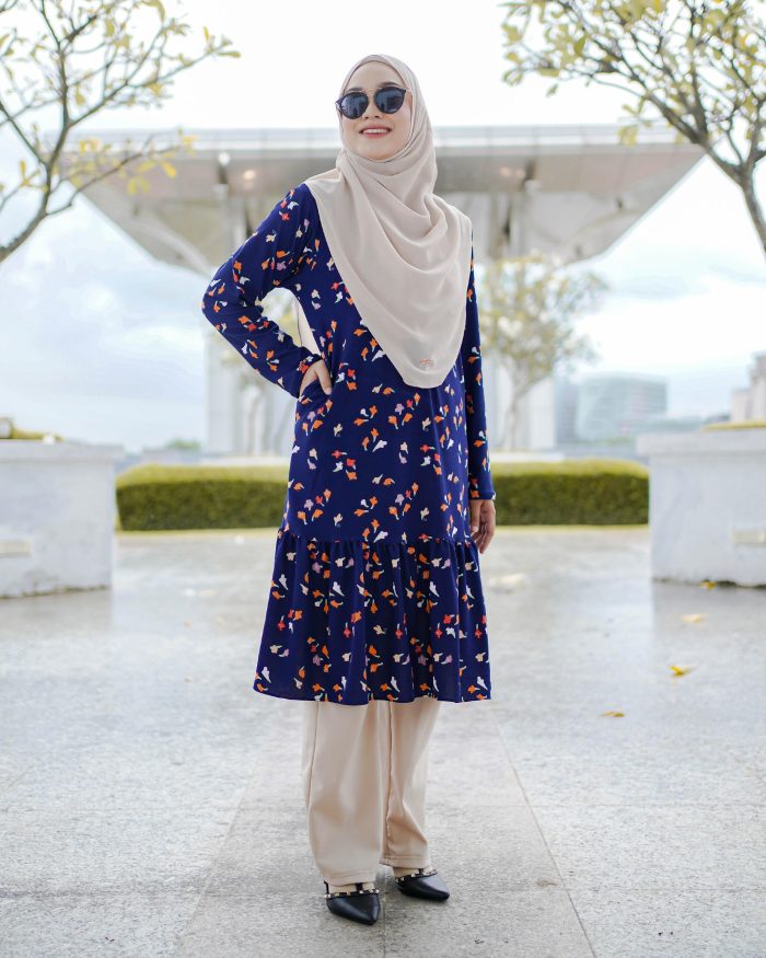 Tunic Ruffle Lendra Printed 2.0 - Emeria Navyblue - Image 2