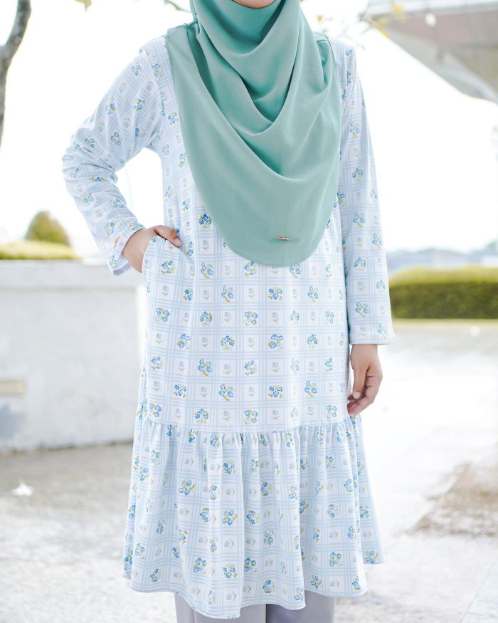 Tunic Ruffle Lendra Printed 2.0 - Aurora Blue - Image 3