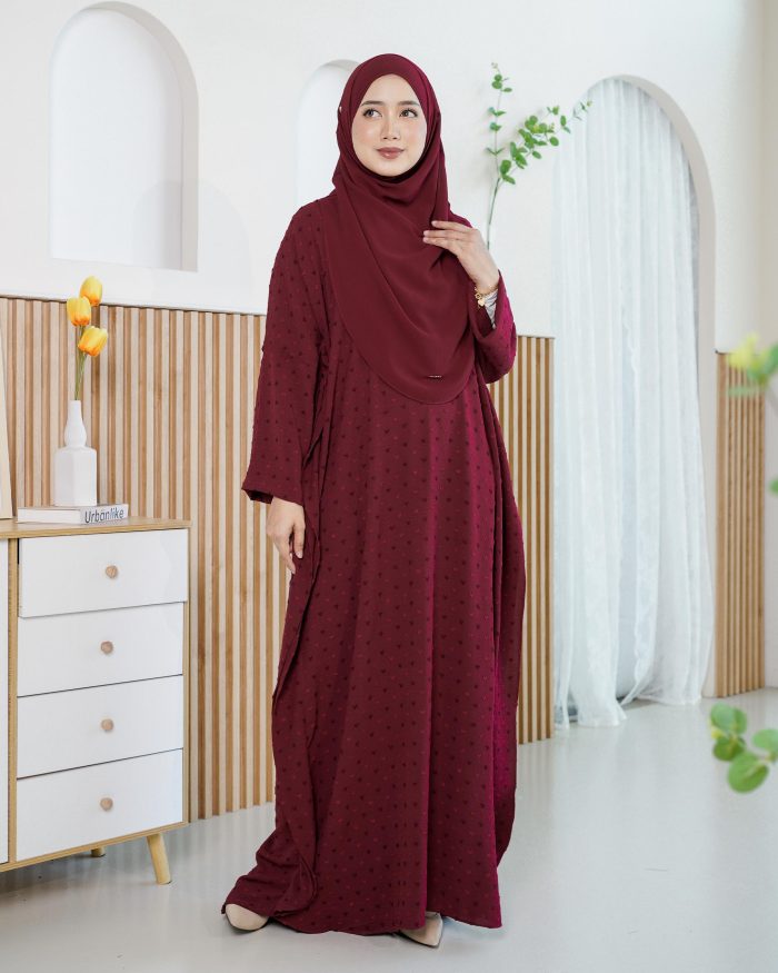 Kaftan Safia - Maroon - Image 3