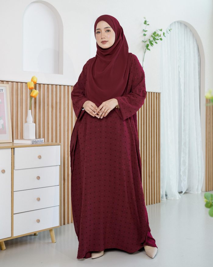 Kaftan Safia - Maroon - Image 2