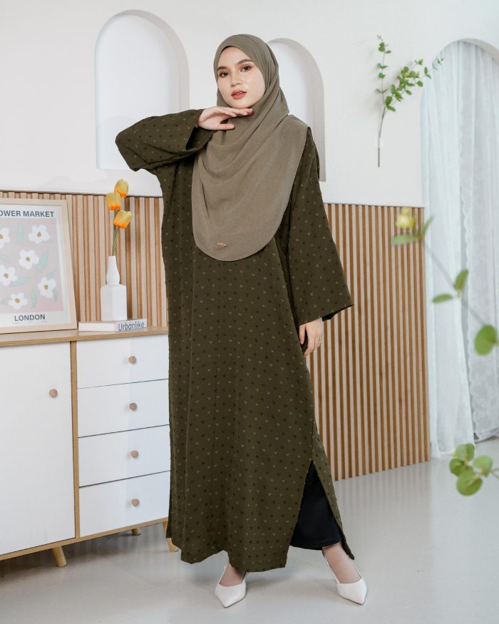 Medi Dress Siera - Olive Green - Image 3