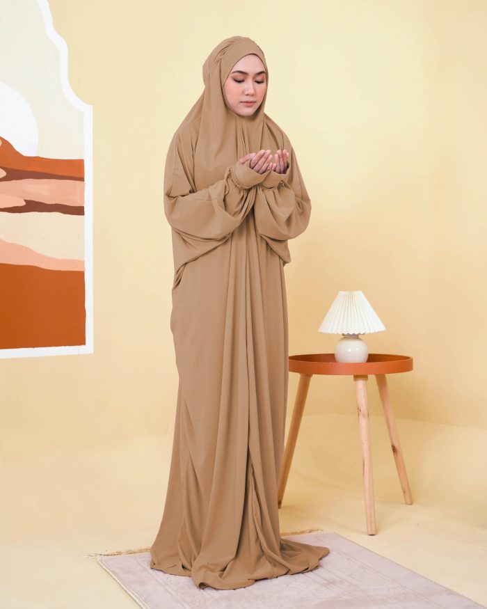 Telekung Lateefah 2.0 - Tawny Brown - Image 3