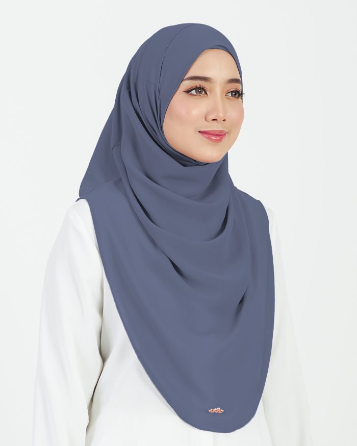 [AS-IS] Tudung Sarung Instant Chiffon Lustia (L) - Aegean - Image 3