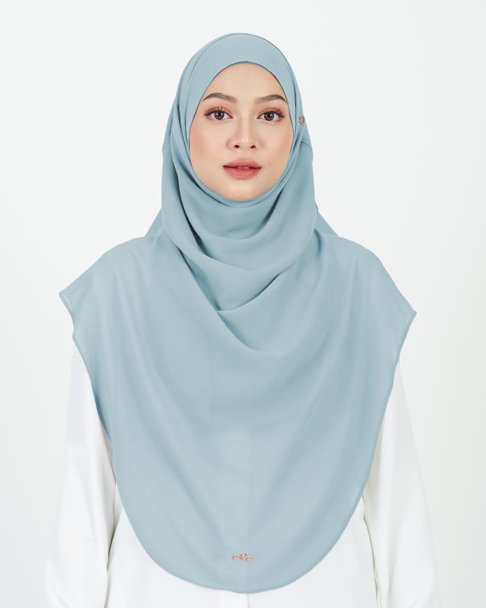 [AS-IS] Tudung Sarung Instant Chiffon Lustia (XL) - Baby Blue