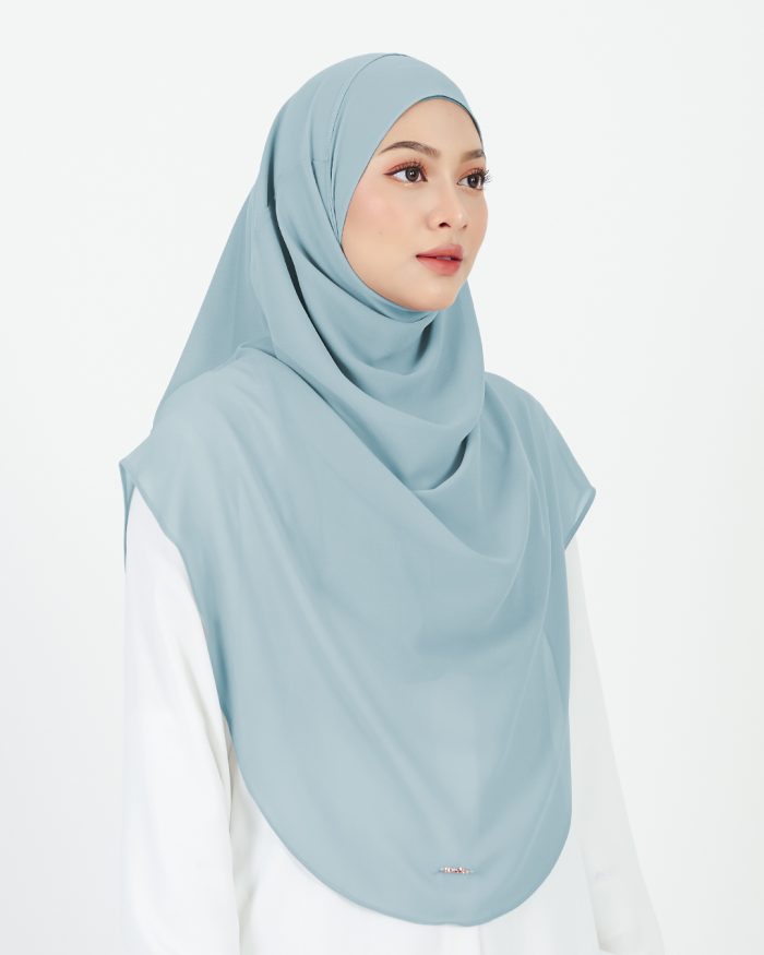 [AS-IS] Tudung Sarung Instant Chiffon Lustia (XL) - Baby Blue - Image 3