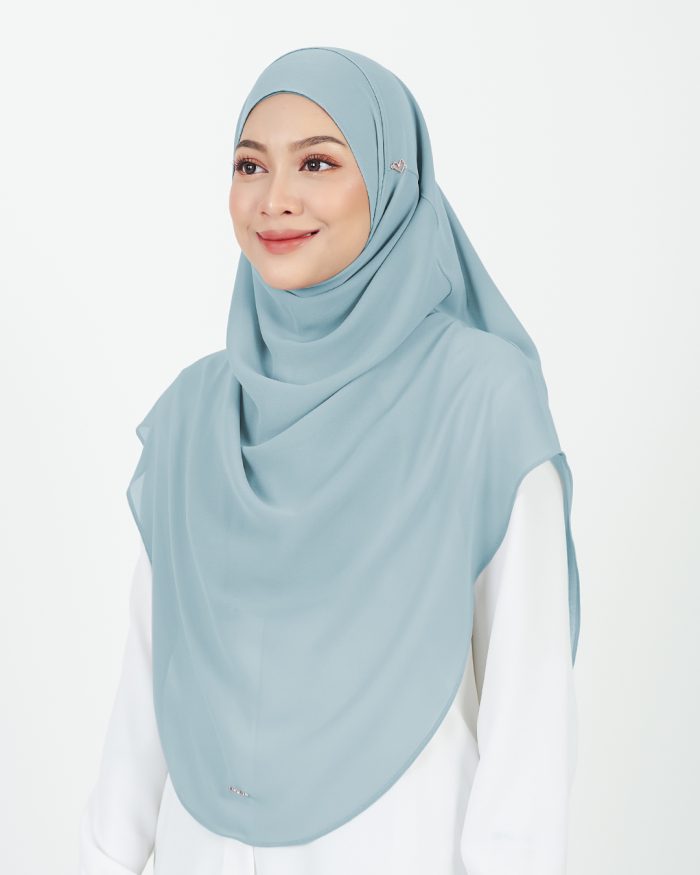 [AS-IS] Tudung Sarung Instant Chiffon Lustia (XL) - Baby Blue - Image 2