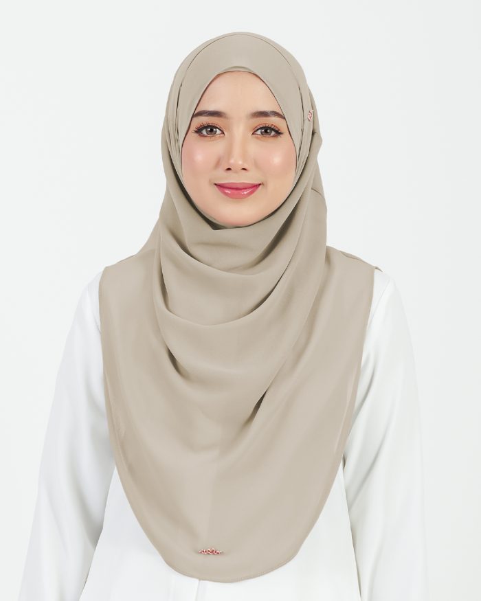 [AS-IS] Tudung Sarung Instant Chiffon Lustia (L) - Beige - Image 2
