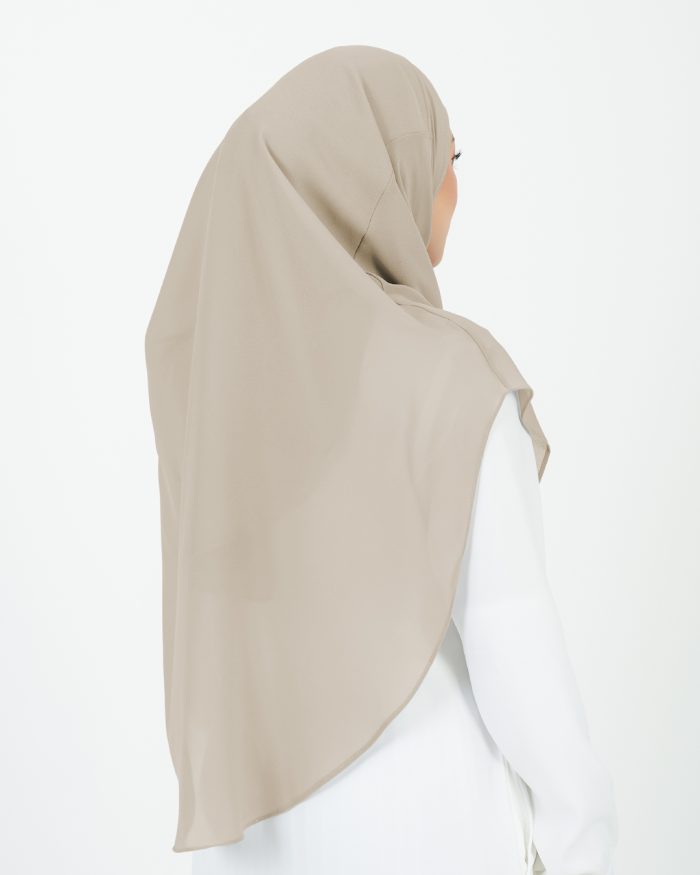 Tudung Sarung Instant Chiffon Lustia (XL) - Beige - Image 4