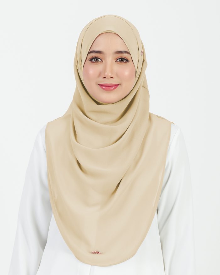 [AS-IS] Tudung Sarung Instant Chiffon Lustia (L) - Buttermilk - Image 2