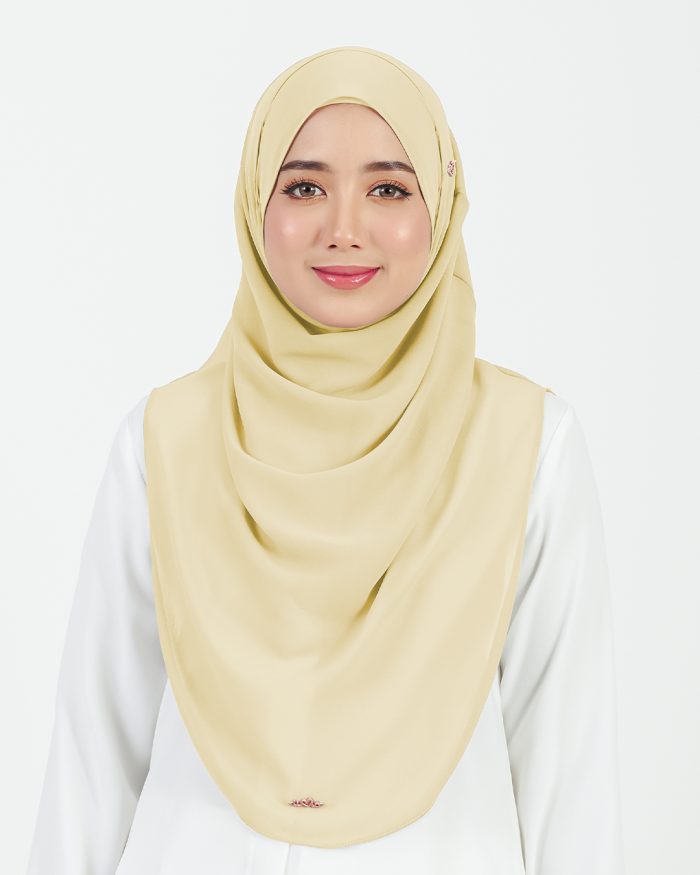 [AS-IS] Tudung Sarung Instant Chiffon Lustia (L) - Candy Yellow - Image 2