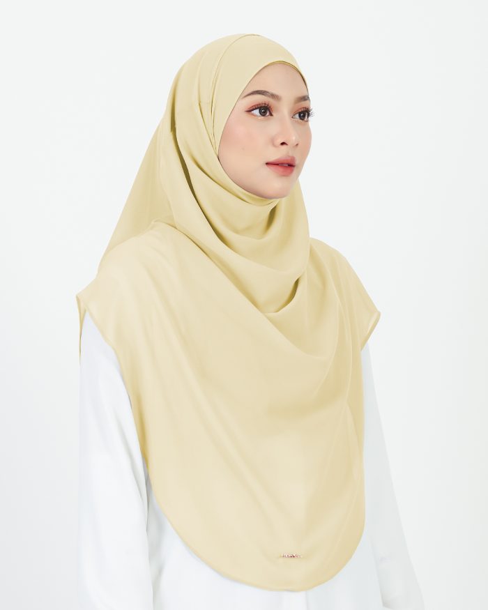 [AS-IS] Tudung Sarung Instant Chiffon Lustia (XL) - Candy Yellow - Image 3