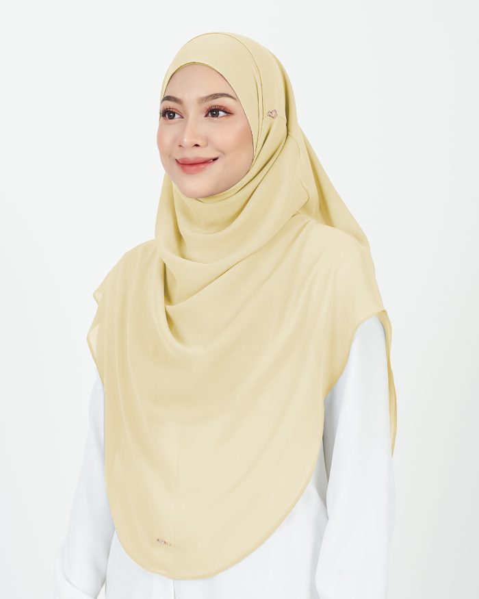 [AS-IS] Tudung Sarung Instant Chiffon Lustia (XL) - Candy Yellow - Image 2