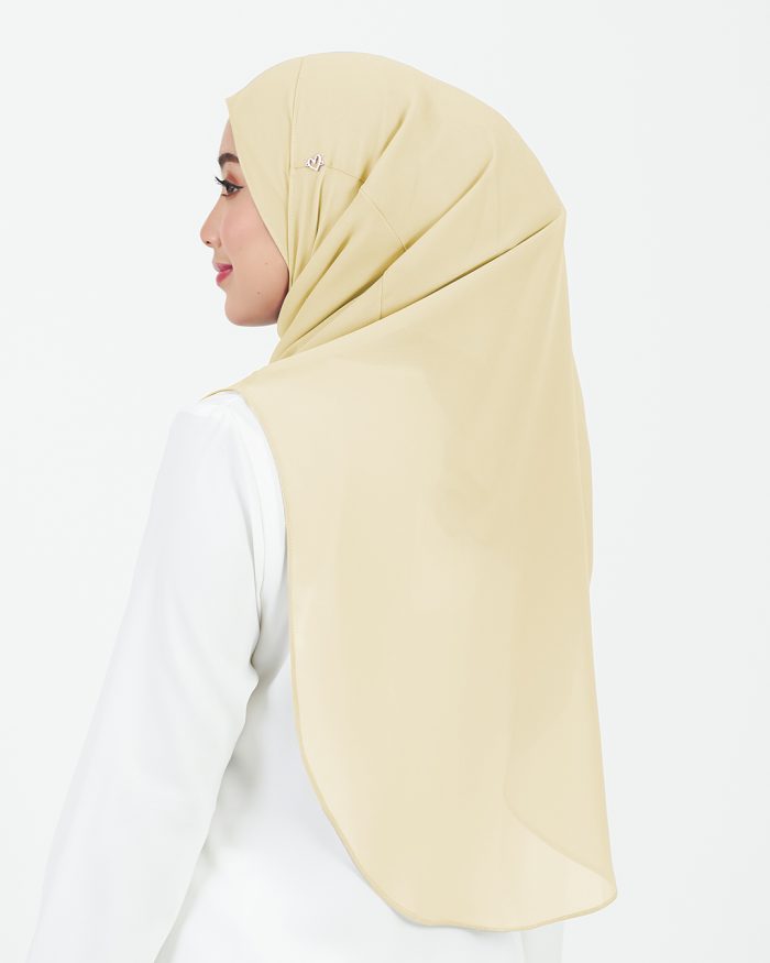 [AS-IS] Tudung Sarung Instant Chiffon Lustia (L) - Candy Yellow - Image 4