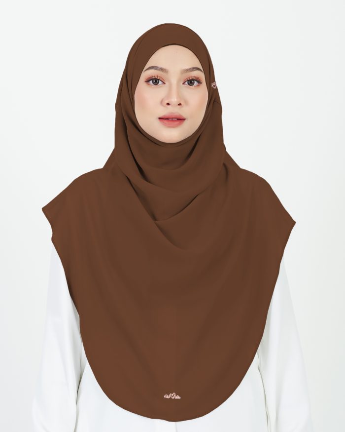 [AS-IS] Tudung Sarung Instant Chiffon Lustia (XL) - Cinnamon Brown