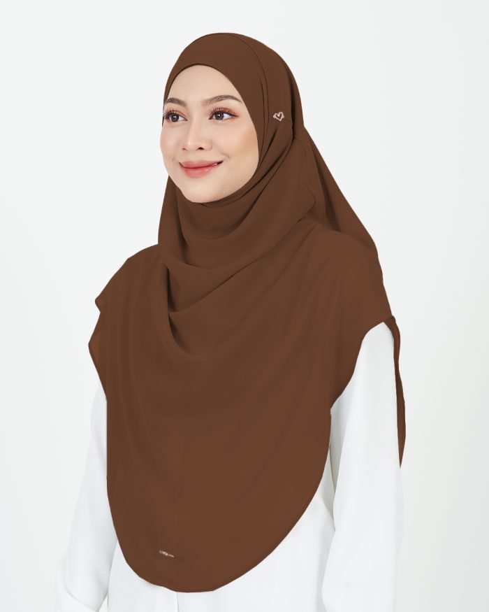 [AS-IS] Tudung Sarung Instant Chiffon Lustia (XL) - Cinnamon Brown - Image 2