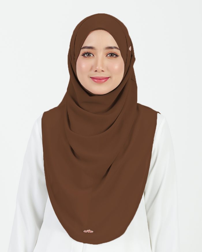 [AS-IS] Tudung Sarung Instant Chiffon Lustia (L) - Cinnamon Brown - Image 2