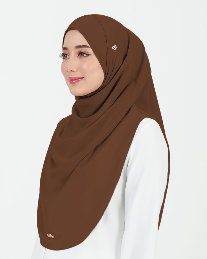 [AS-IS] Tudung Sarung Instant Chiffon Lustia (L) - Cinnamon Brown