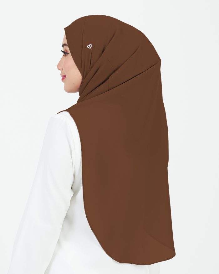 [AS-IS] Tudung Sarung Instant Chiffon Lustia (L) - Cinnamon Brown - Image 4