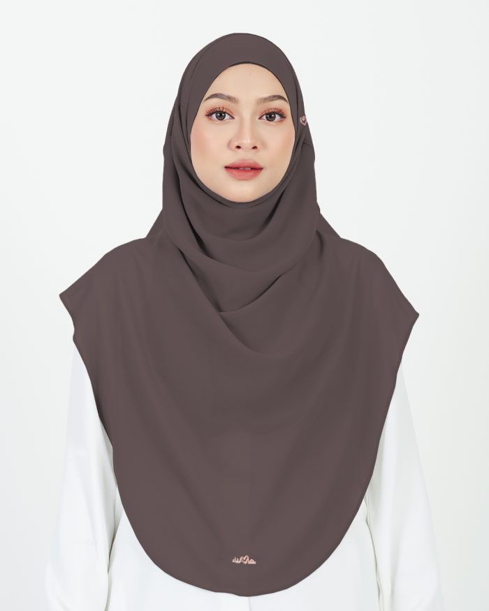 [AS-IS] Tudung Sarung Instant Chiffon Lustia (XL) - Cocoa Brown