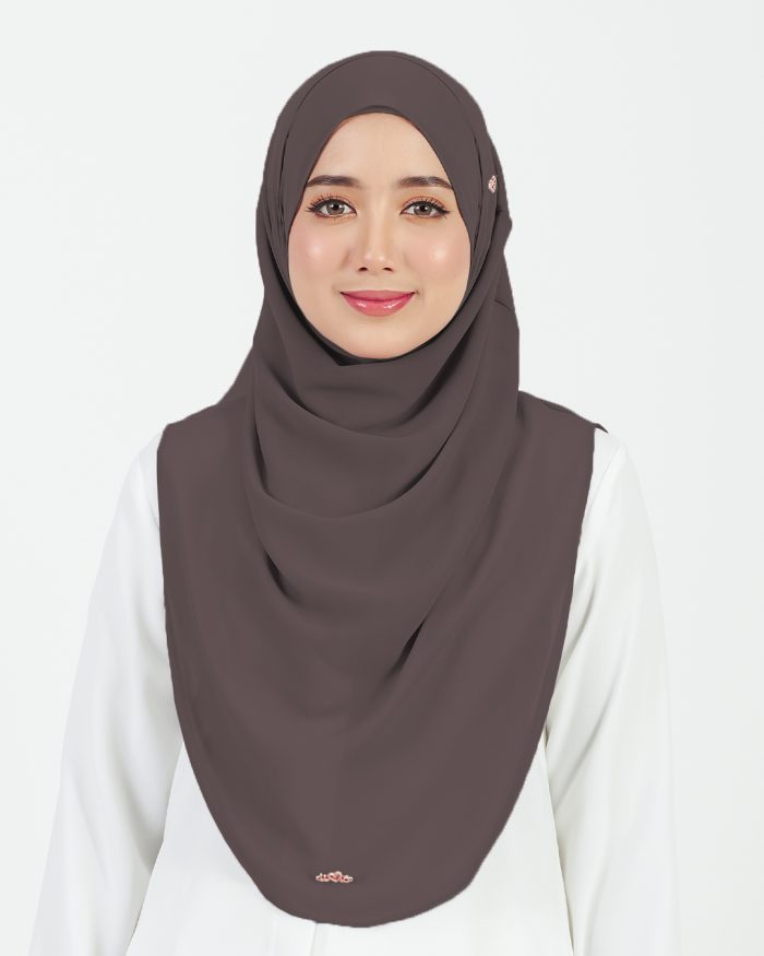 [AS-IS] Tudung Sarung Instant Chiffon Lustia (L) - Cocoa Brown - Image 2
