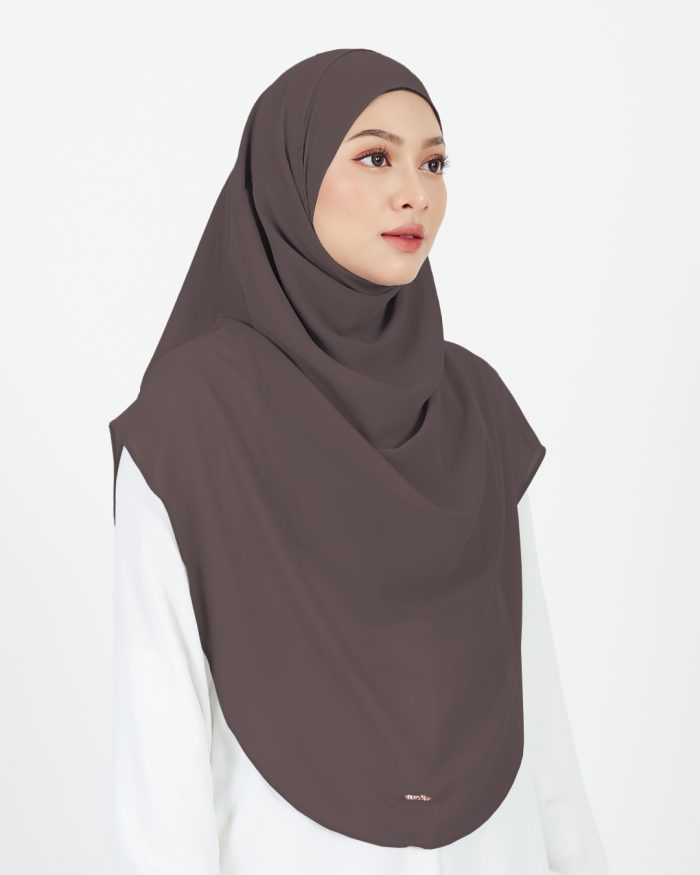 [AS-IS] Tudung Sarung Instant Chiffon Lustia (XL) - Cocoa Brown - Image 3