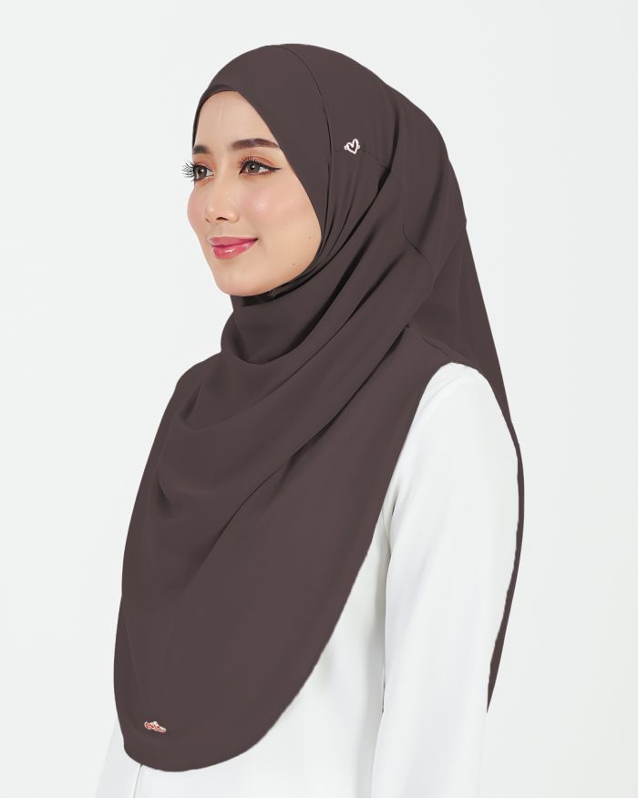 [AS-IS] Tudung Sarung Instant Chiffon Lustia (L) - Cocoa Brown