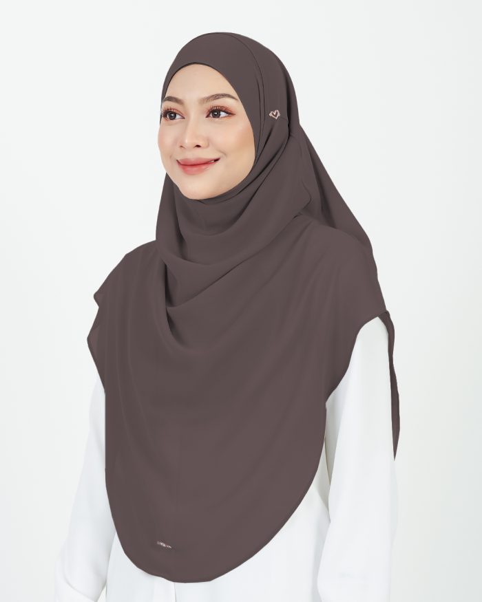 [AS-IS] Tudung Sarung Instant Chiffon Lustia (XL) - Cocoa Brown - Image 2