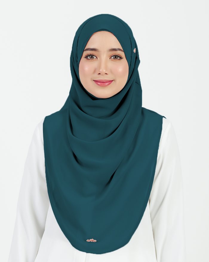 [AS-IS] Tudung Sarung Instant Chiffon Lustia (L) - Dark Teal - Image 2