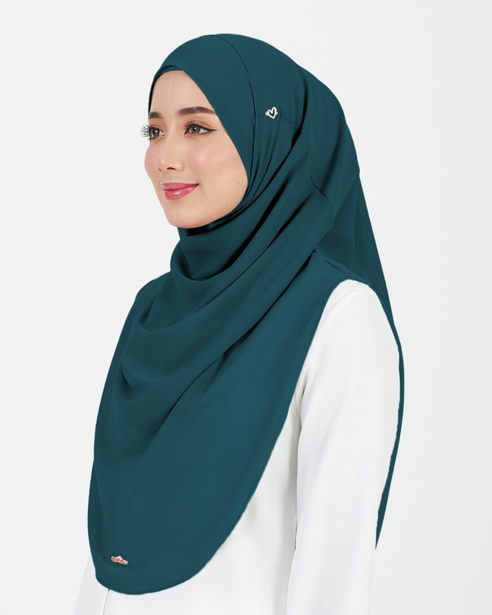 [AS-IS] Tudung Sarung Instant Chiffon Lustia (L) - Dark Teal