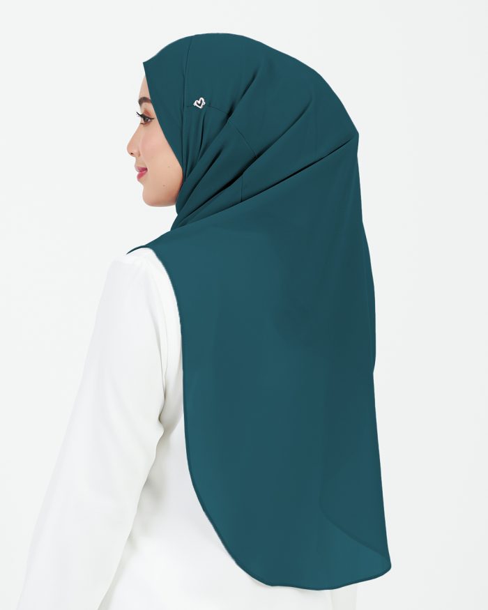 [AS-IS] Tudung Sarung Instant Chiffon Lustia (L) - Dark Teal - Image 4