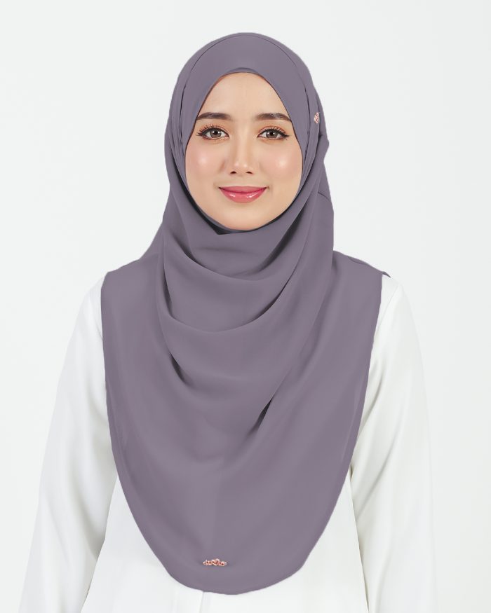 [AS-IS] Tudung Sarung Instant Chiffon Lustia (L) - Grape Purple - Image 2