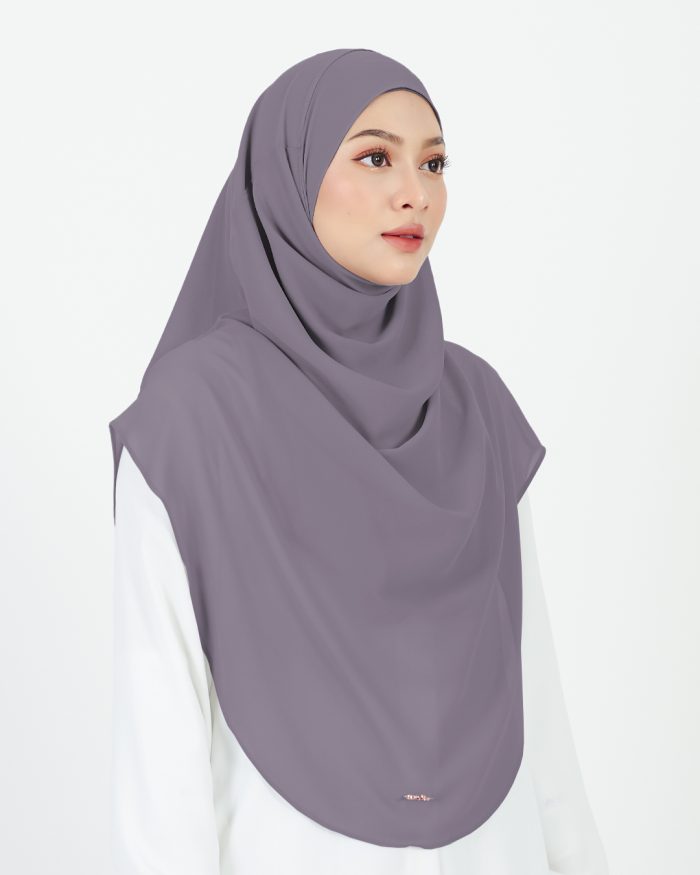 [AS-IS] Tudung Sarung Instant Chiffon Lustia (XL) - Grape Purple - Image 3