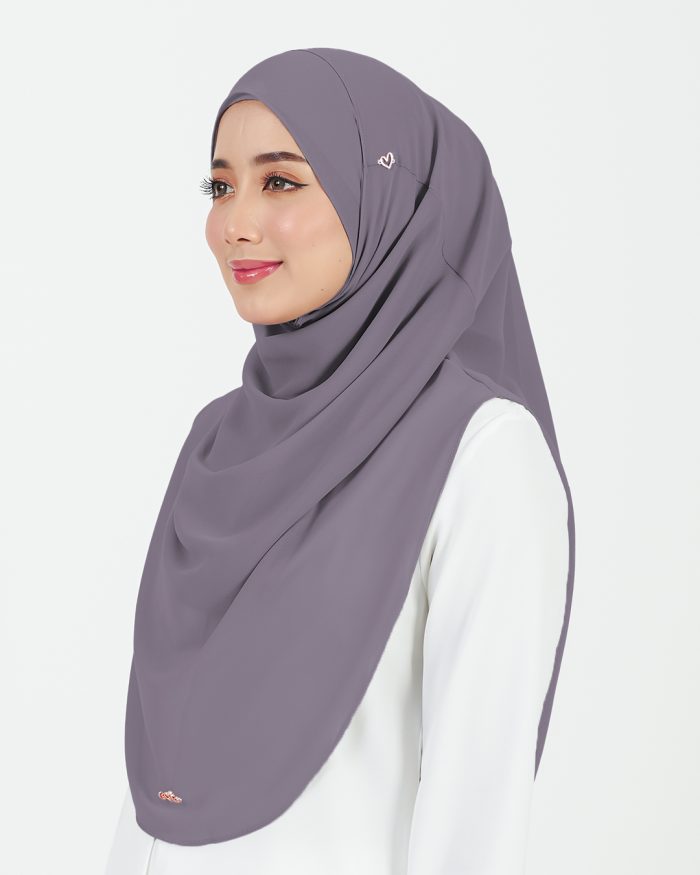 [AS-IS] Tudung Sarung Instant Chiffon Lustia (L) - Grape Purple