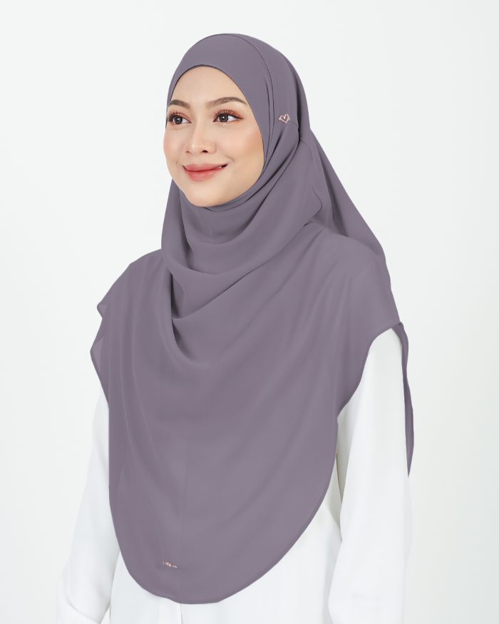 [AS-IS] Tudung Sarung Instant Chiffon Lustia (XL) - Grape Purple - Image 2