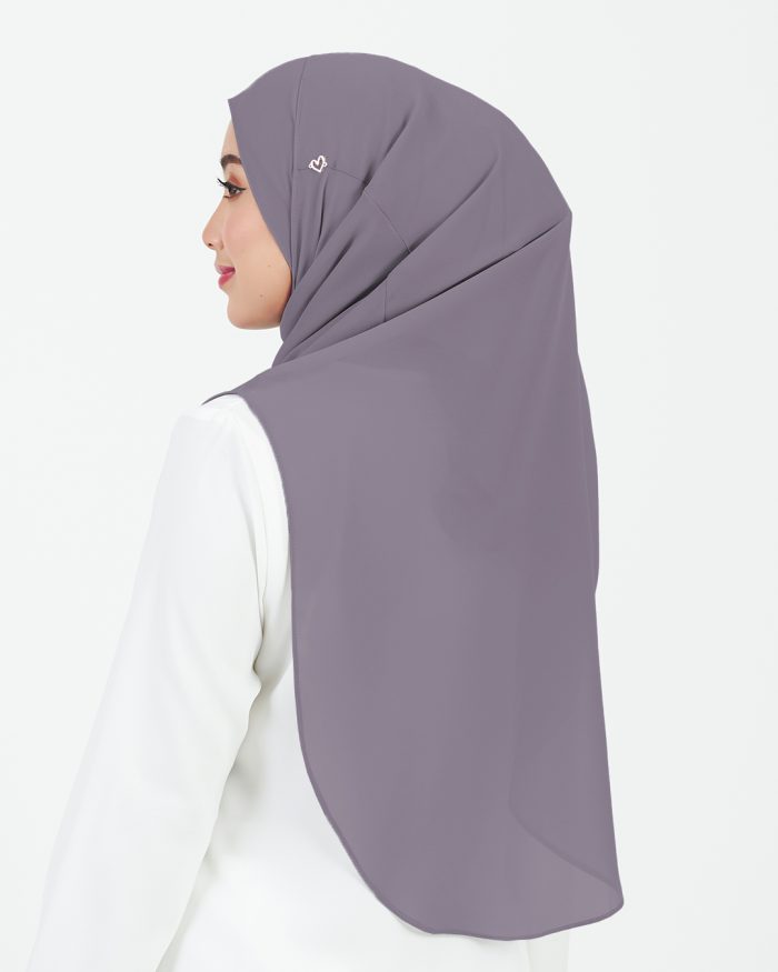 [AS-IS] Tudung Sarung Instant Chiffon Lustia (L) - Grape Purple - Image 4