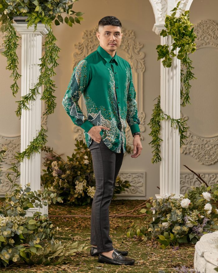 Kemeja Batik Sultan - Aduka Emerald Green - Image 2