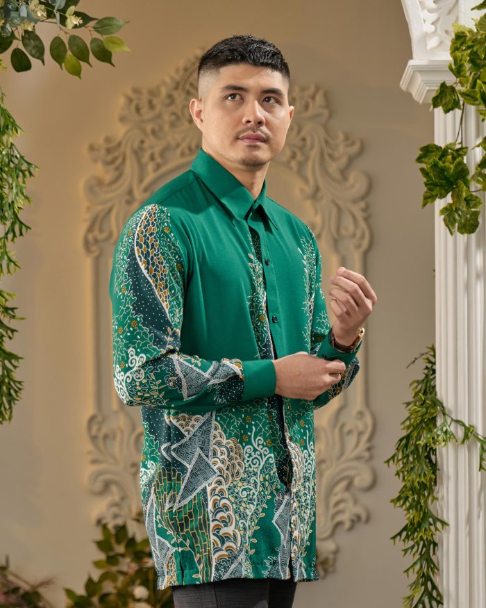 Kemeja Batik Sultan - Aduka Emerald Green - Image 4