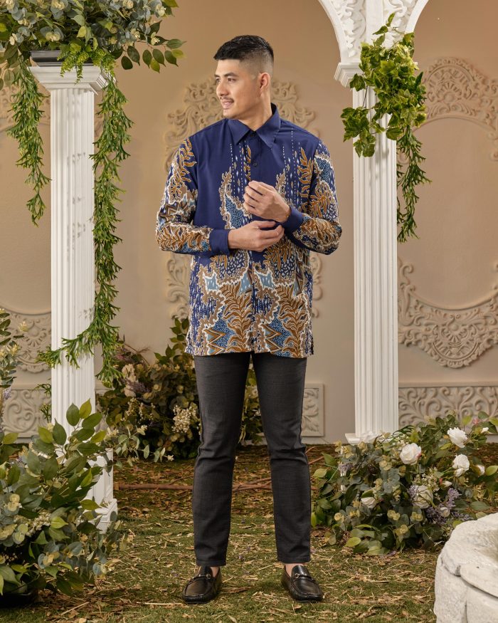 Kemeja Batik Sultan - Indra Navy Blue