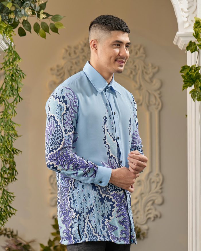 Kemeja Batik Sultan - Indra Baby Blue - Image 2