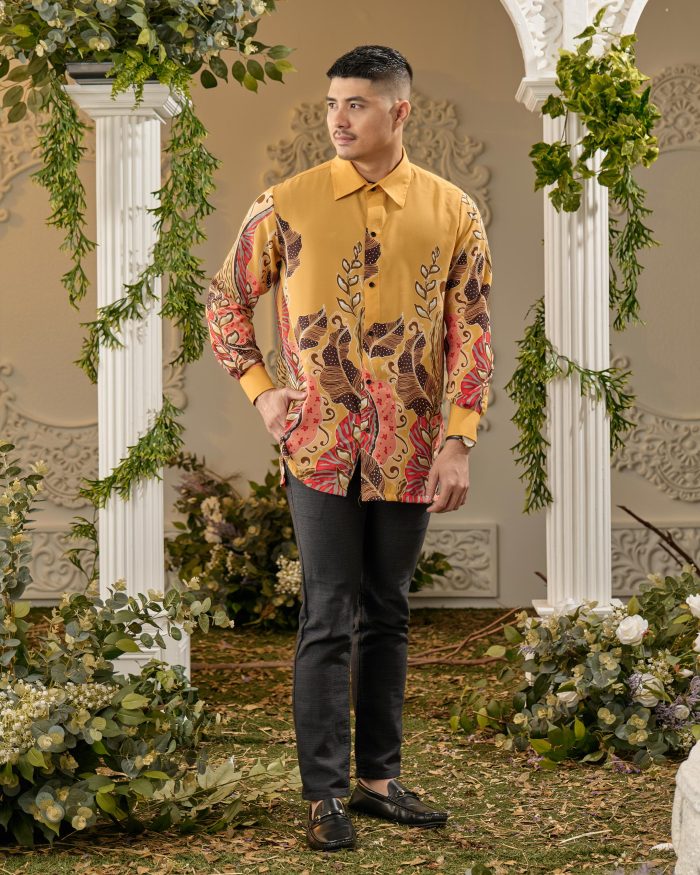 Kemeja Batik Sultan - Kayangan Mustard Gold - Image 3