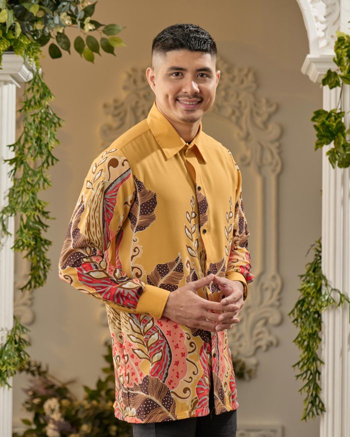 Kemeja Batik Sultan - Kayangan Mustard Gold - Image 4