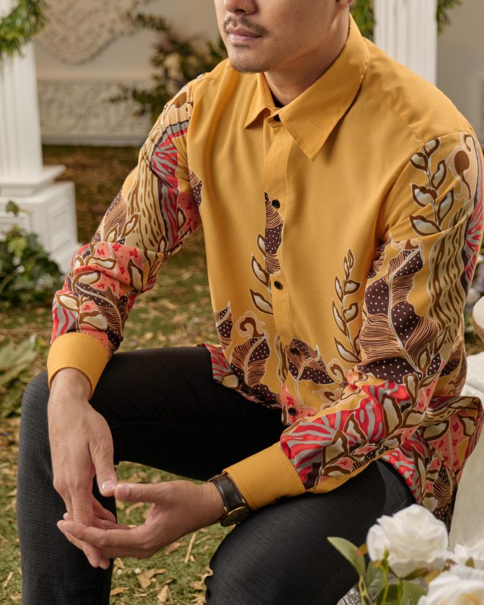 Kemeja Batik Sultan - Kayangan Mustard Gold - Image 6