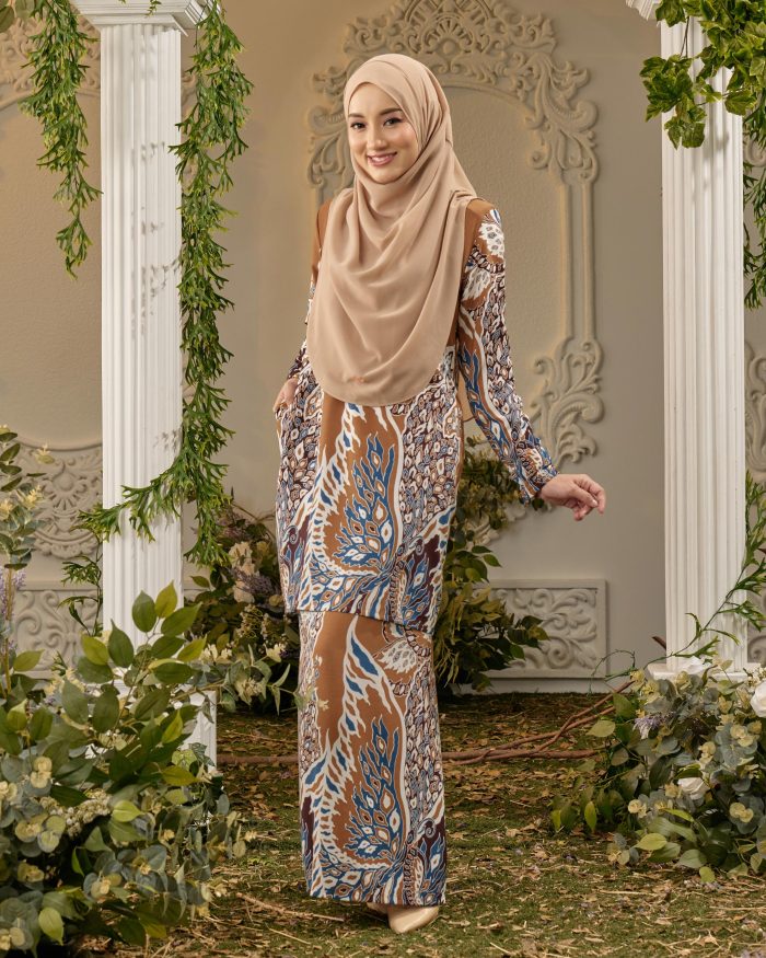 Baju Kurung Moden Batik Sultanah - Pieris Cofee Brown