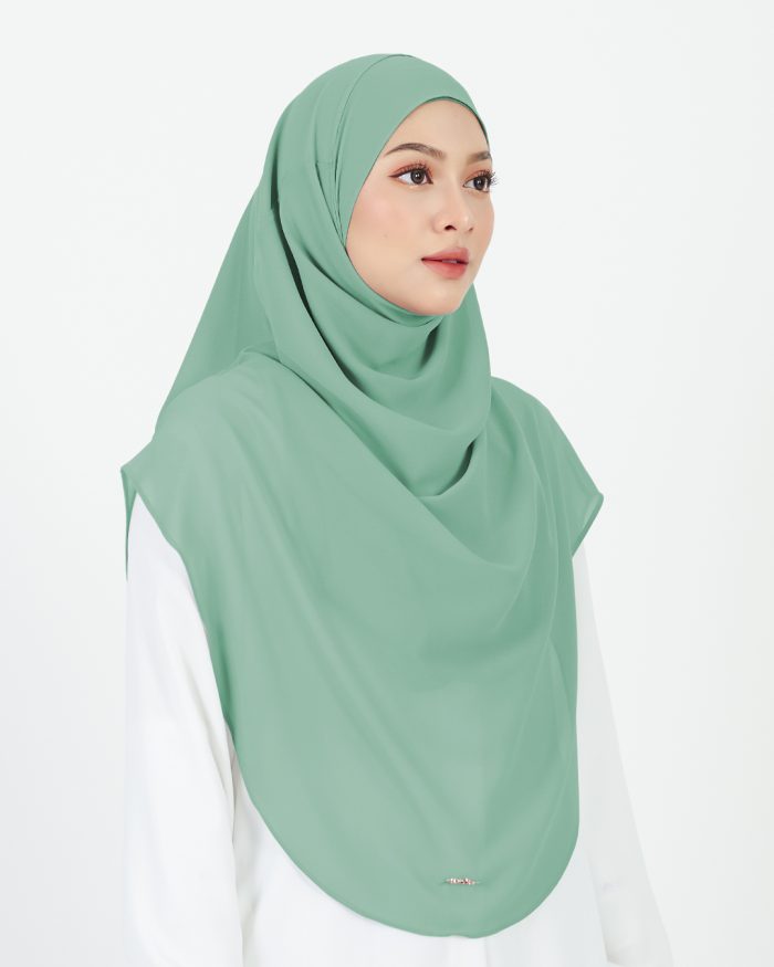 [AS-IS] Tudung Sarung Instant Chiffon Lustia (XL) - Medium Seagreen - Image 3