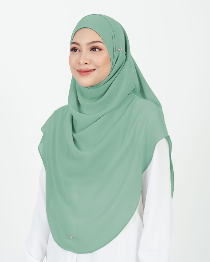 [AS-IS] Tudung Sarung Instant Chiffon Lustia (XL) - Medium Seagreen - Image 2