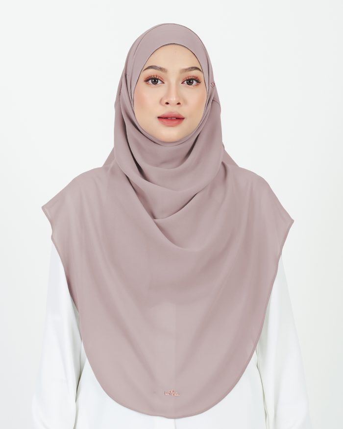 [AS-IS] Tudung Sarung Instant Chiffon Lustia (XL) - Rose Ash